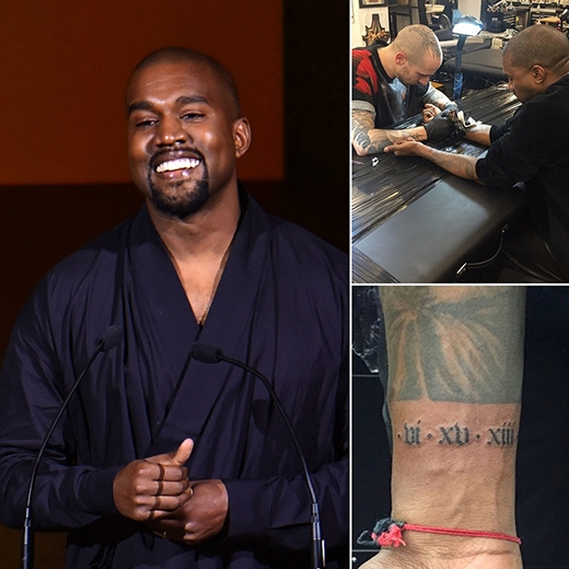 
	
	Kanye West đã xăm ngày sinh của con gái North vào cổ tay của mình.